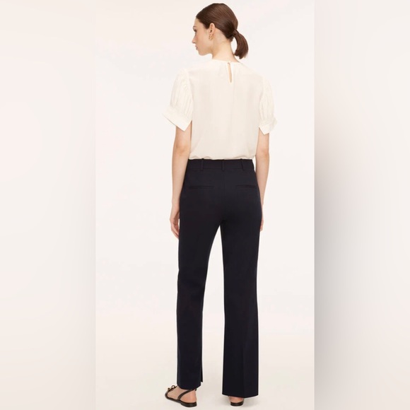 NWT! Rebecca Taylor Cotton Suiting Flared Trousers in Navy, Size 10 - Picture 5 of 7